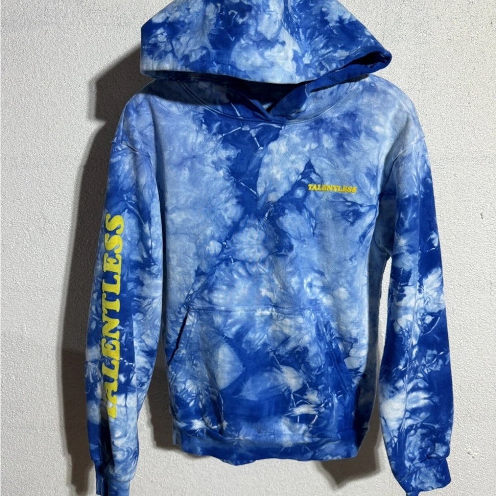 TALENTLESS Blue Tie-Dye logo Sweatshirt hoodie